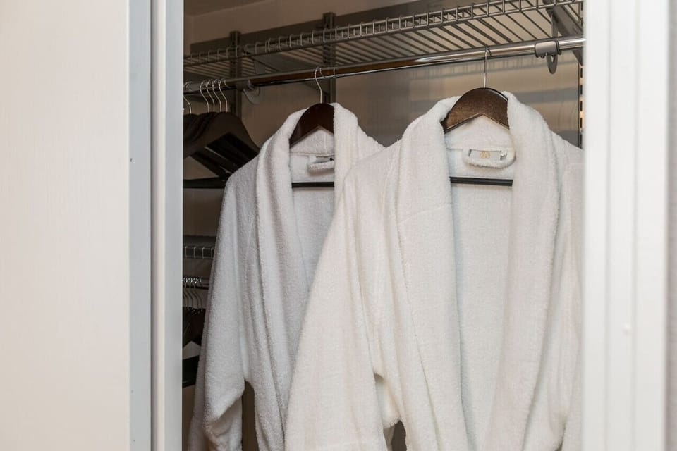 Four luxurious bathrobes for your use.