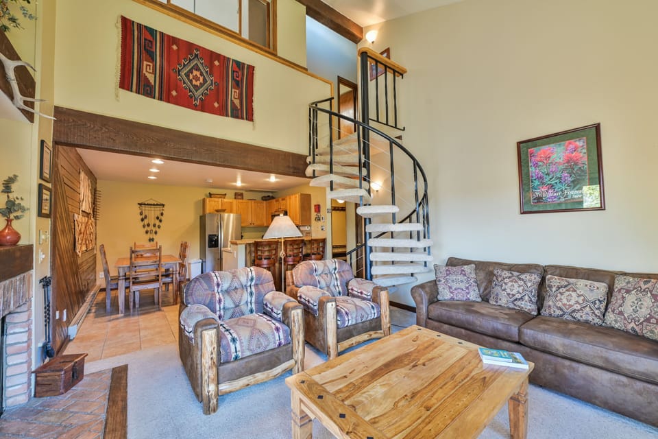 Living room with overstuffed comfy furniture