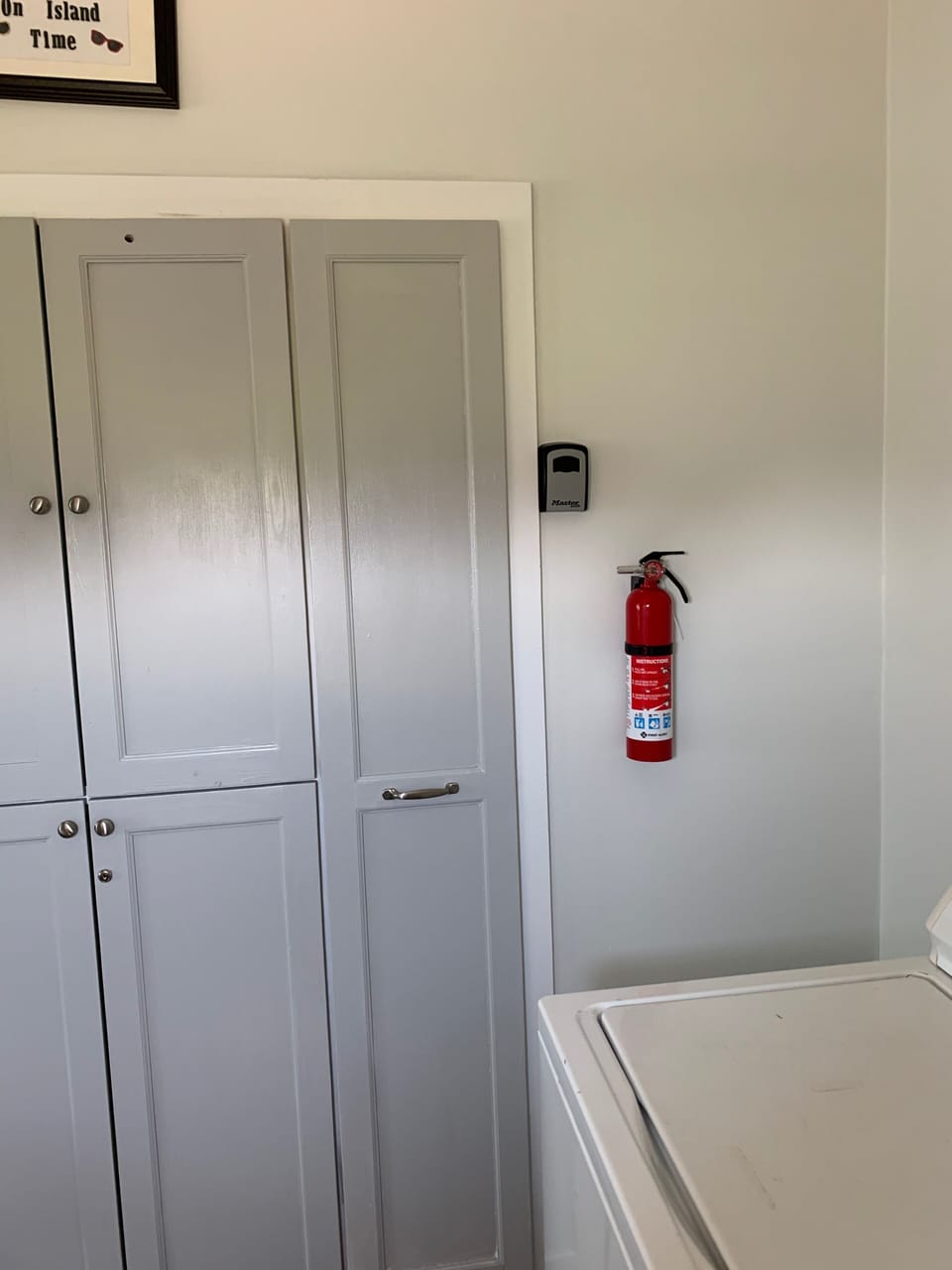 Laundry room. guest closet top, owner closet bottom. Slide out broom closet