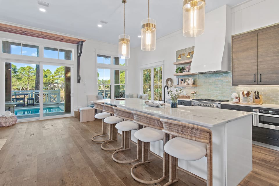 Brown Eyed Girl - Seagrove Beach - First Floor - Living, Dining, and Kitchen Area