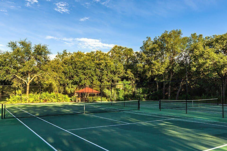 Enjoy a friendly tennis match.