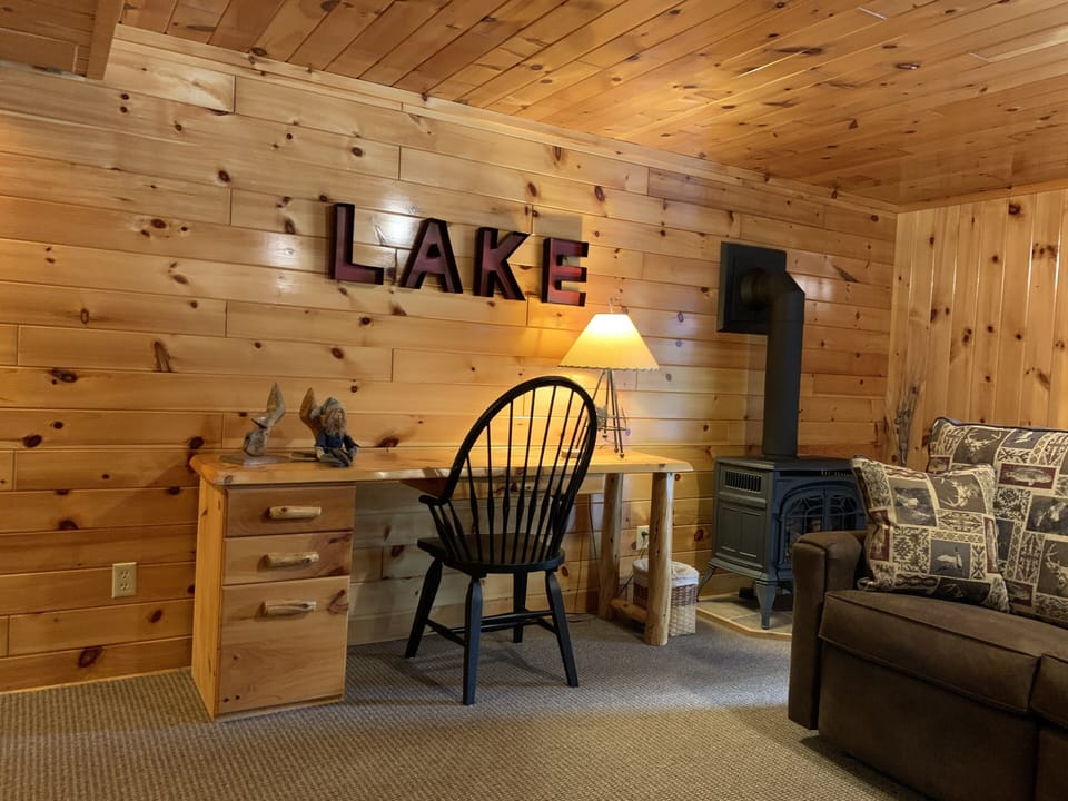 Need to work a bit while on vacation use this large desk and great WIFI.