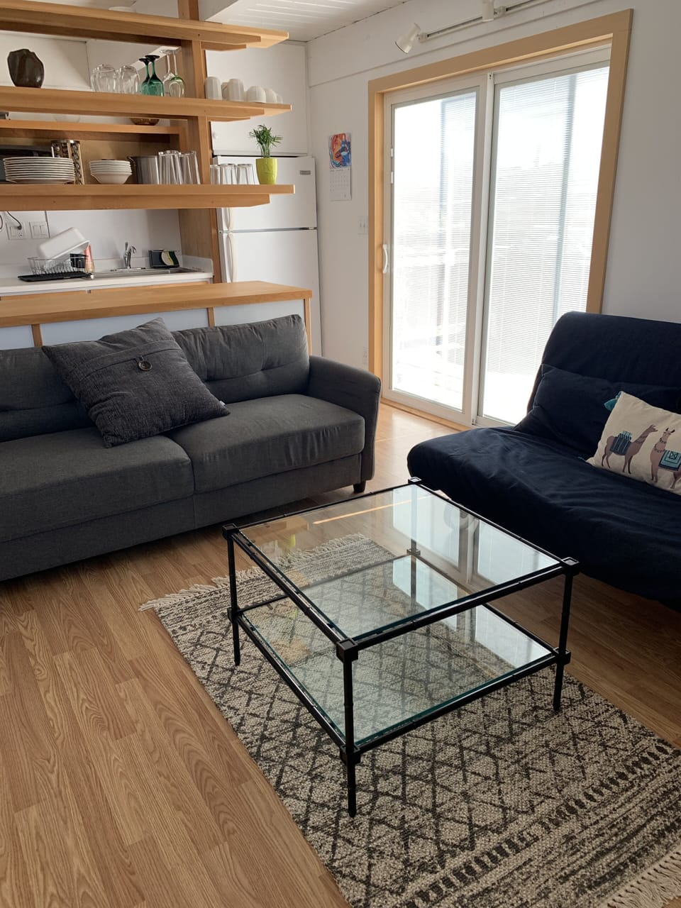 Upstairs living with queen futon