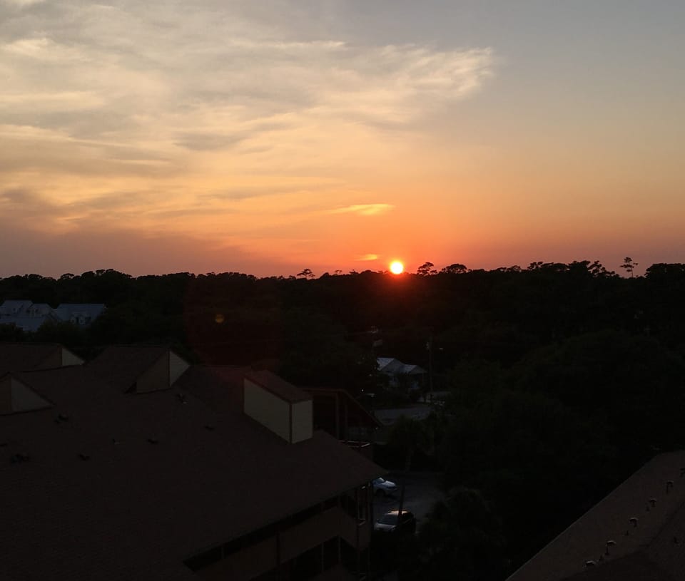 Beautiful sunset from balcony