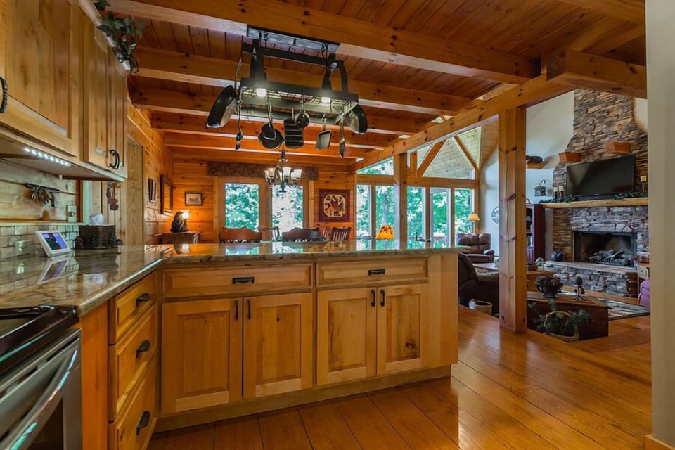 Open to dining and living area