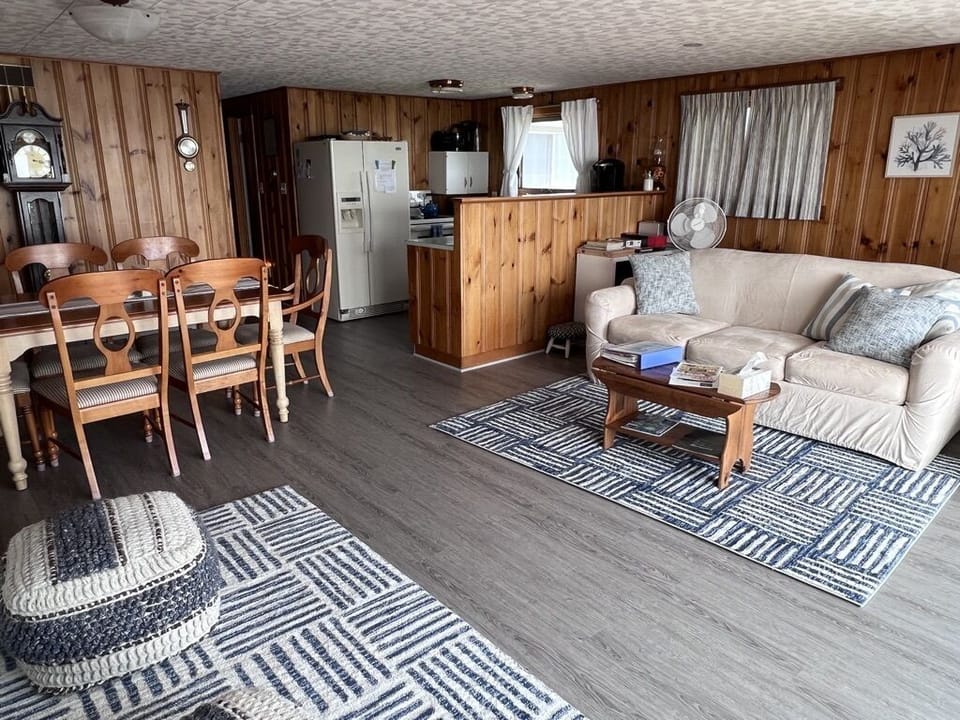 Dining room, kitchen, living room