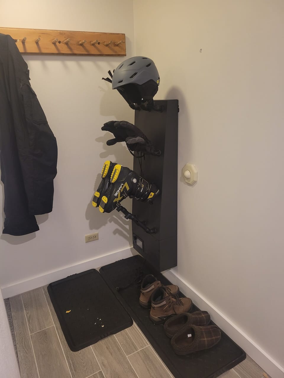 Heated boot dryer!!  Holds 4-6 pair or combination of gloves/helmets.