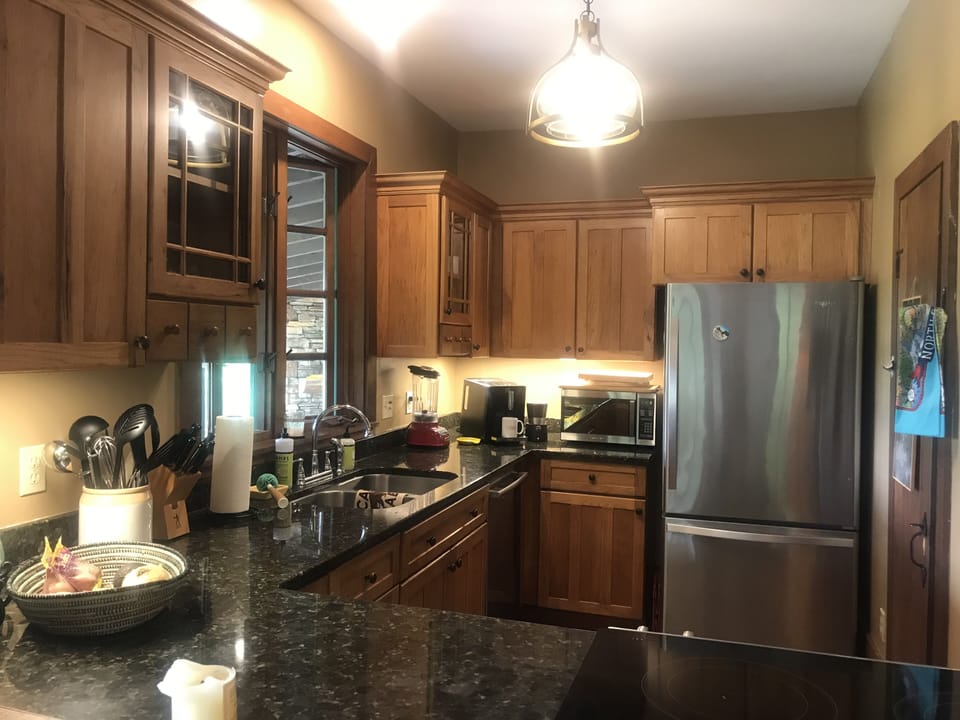 Charming small kitchen beautifully equipped and pantry -excellent coffee maker