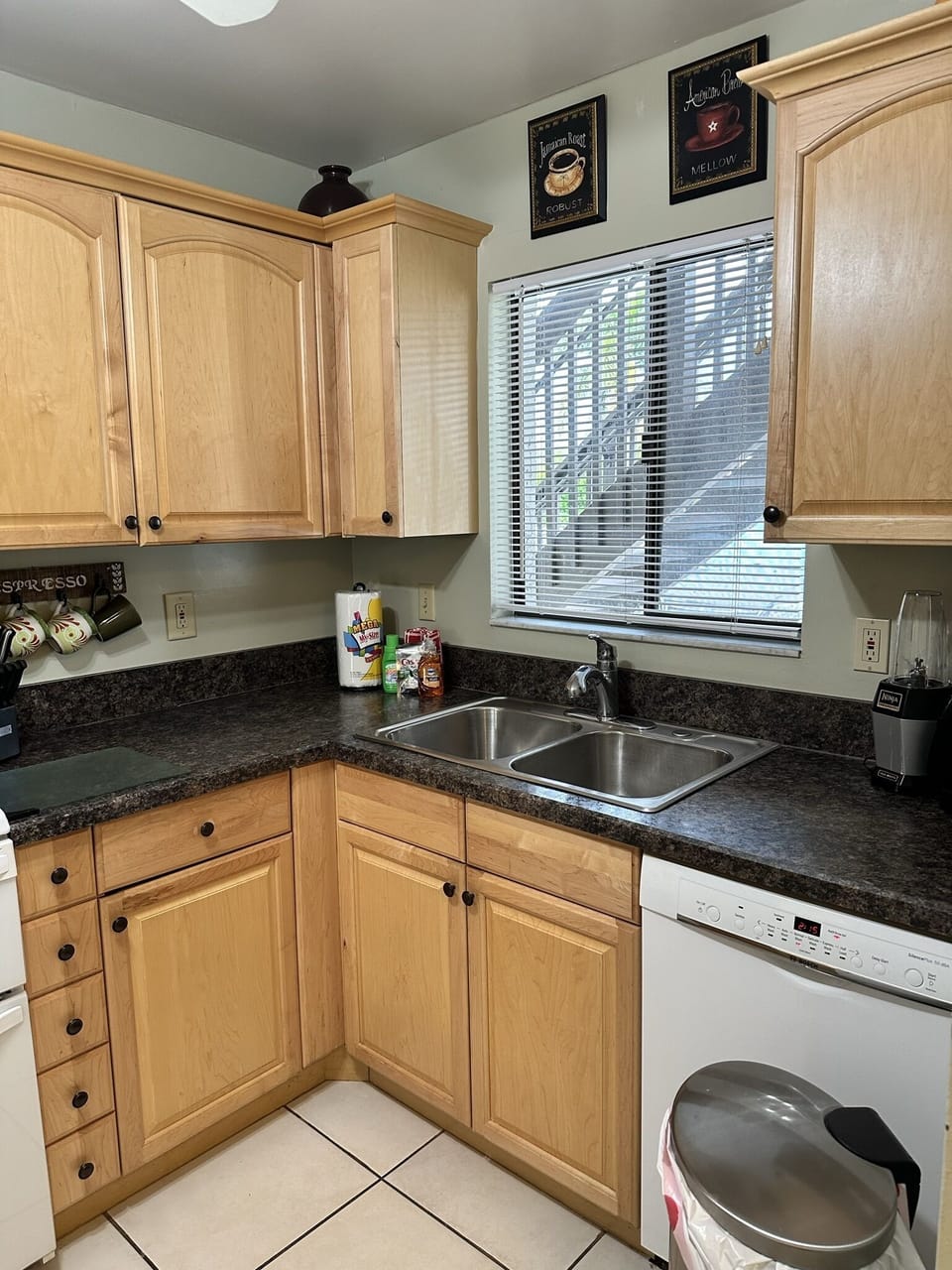 The Kitchen is complete with microwave, pour-thru coffee maker, toaster oven, and new dishwasher