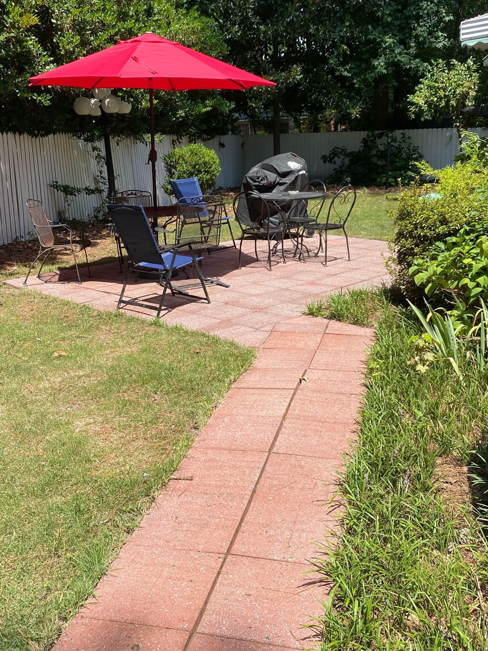 Fenced backyard