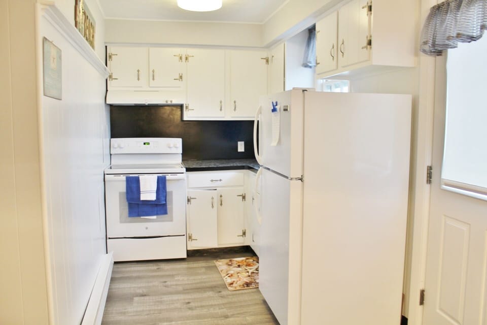 Kitchen, refinished cabinets