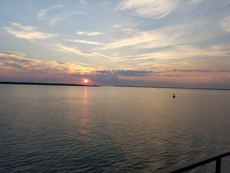 Sunrise over the ocean from balcony