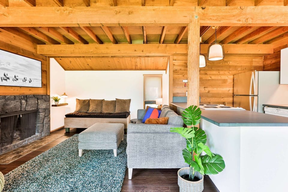 Exposed natural wood ceiling and walls.