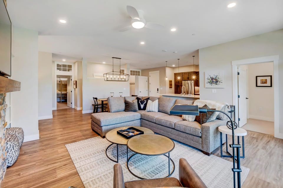Large Main Living Custom Sectional in our Winter Park, Colorado Rental