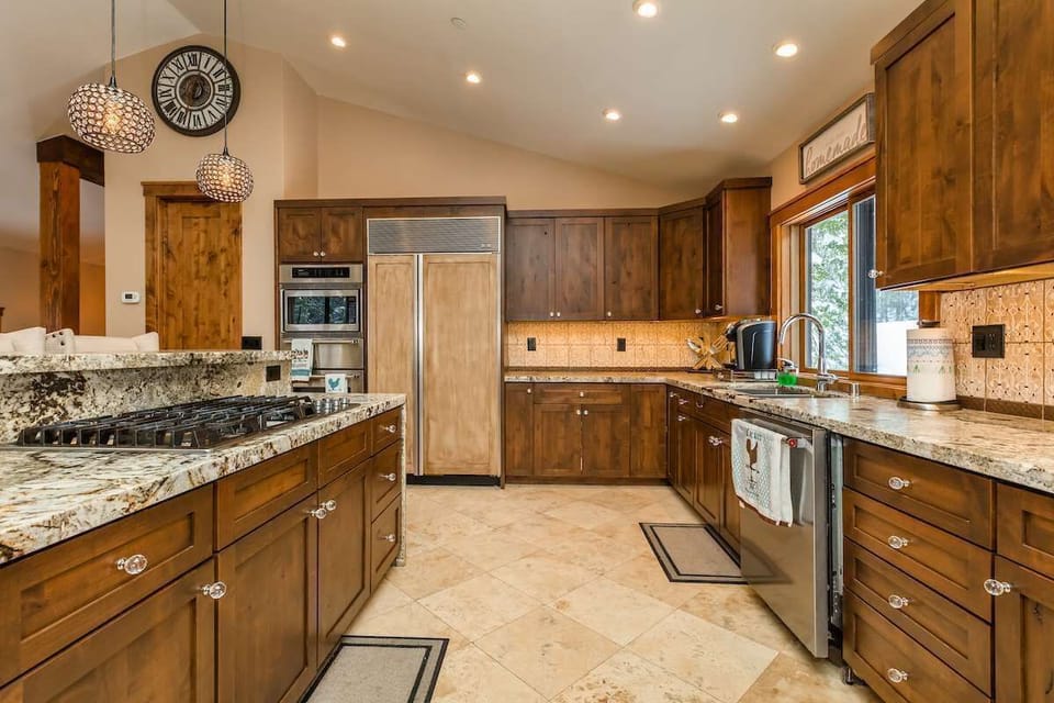 Full kitchen with subzero refrigerator