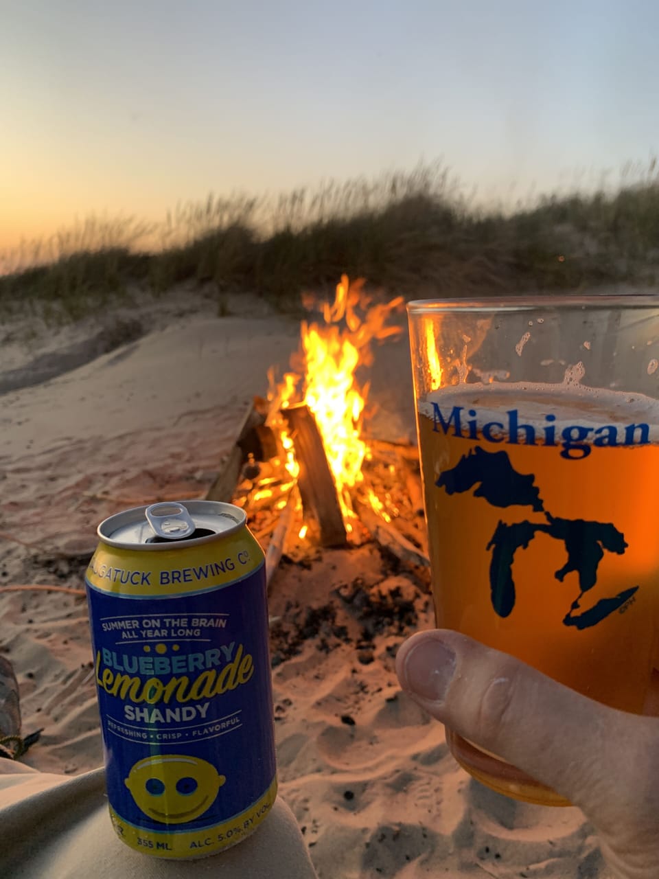 Beach fire, Michigan style!