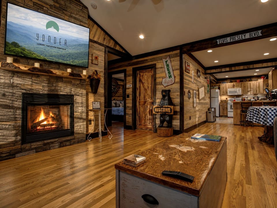 Living Room | Gas Fireplace & Smart TV