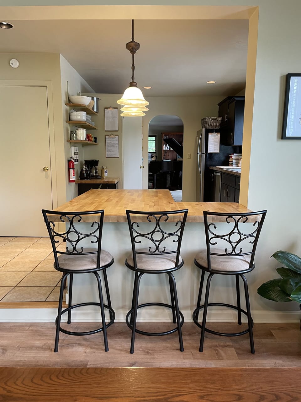 Breakfast bar seating.
