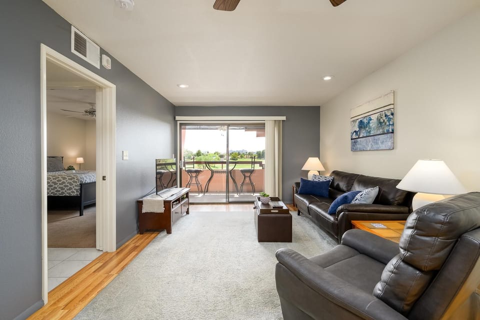 Living room with smart tv