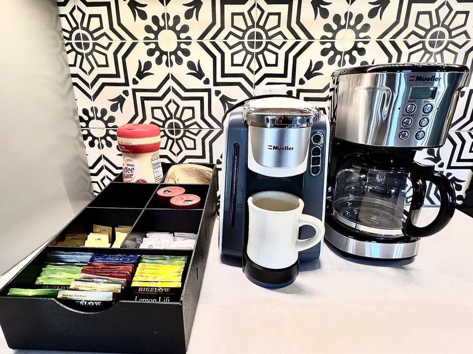 Full service Drip and Kuerig coffee station.