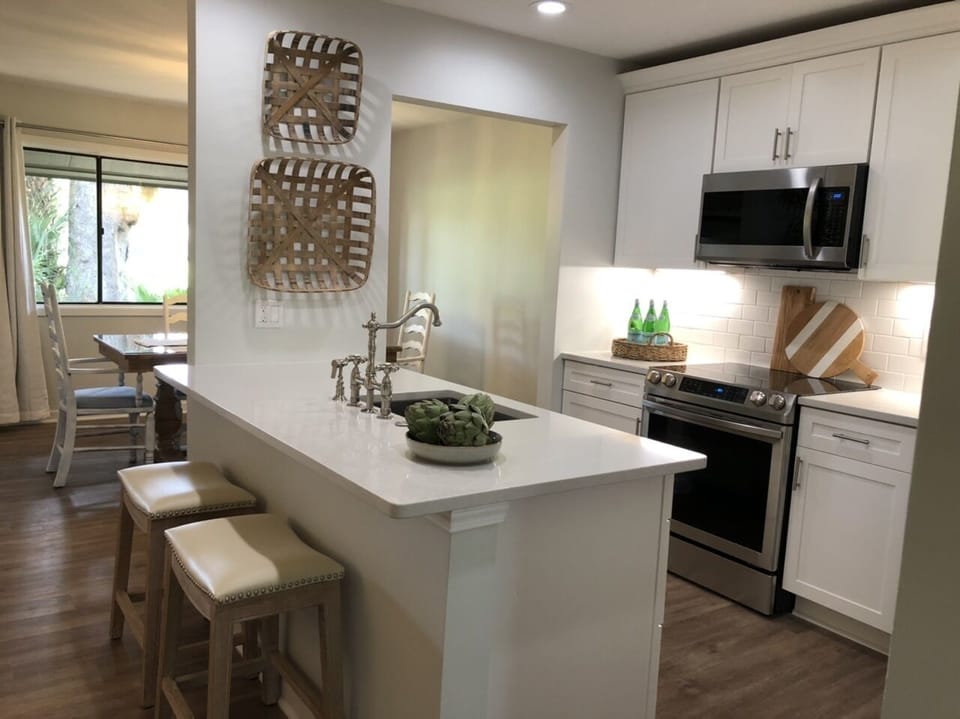 Kitchen counters for work space.