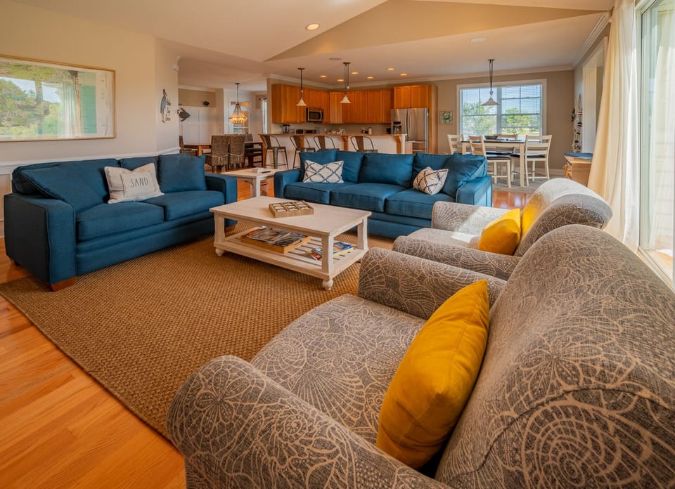 The Refuge. Near Fenwick Island, Ocean City, Bethany Beach. Open Concept Living.