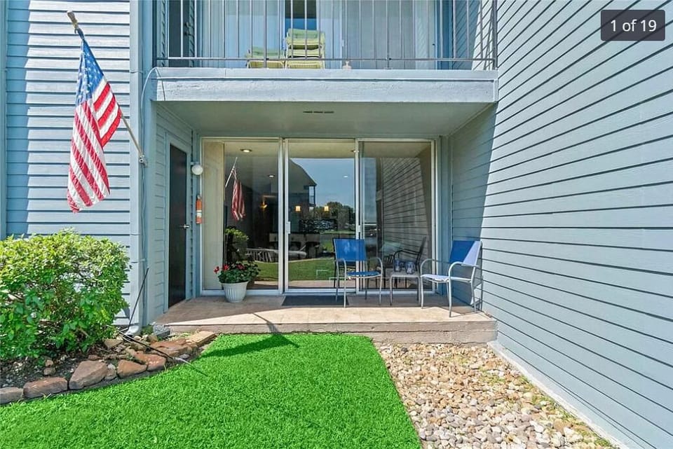 Beautiful walkout patio over looking marina.