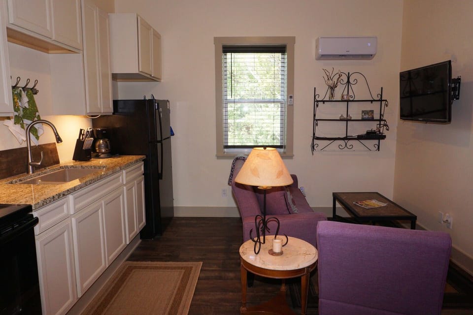 View from the bedroom towards the living space
