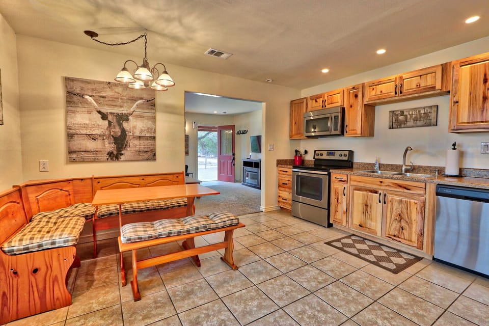 Breakfast nook in the kitchen with seating for four