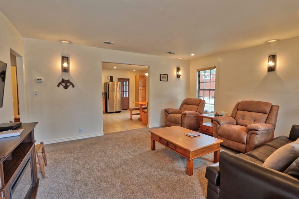 Living area with a flat screen television