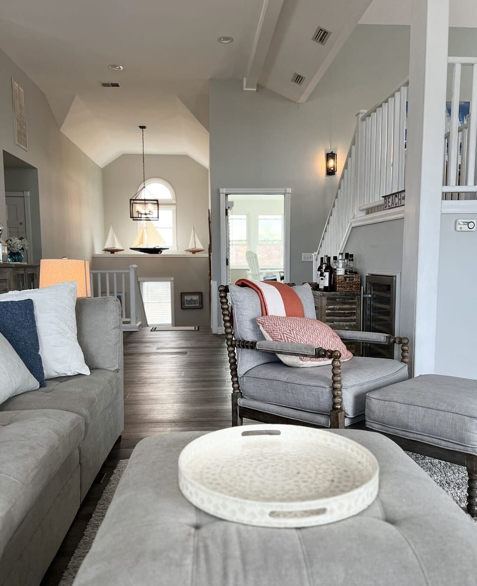 View from the great room into the sunroom 