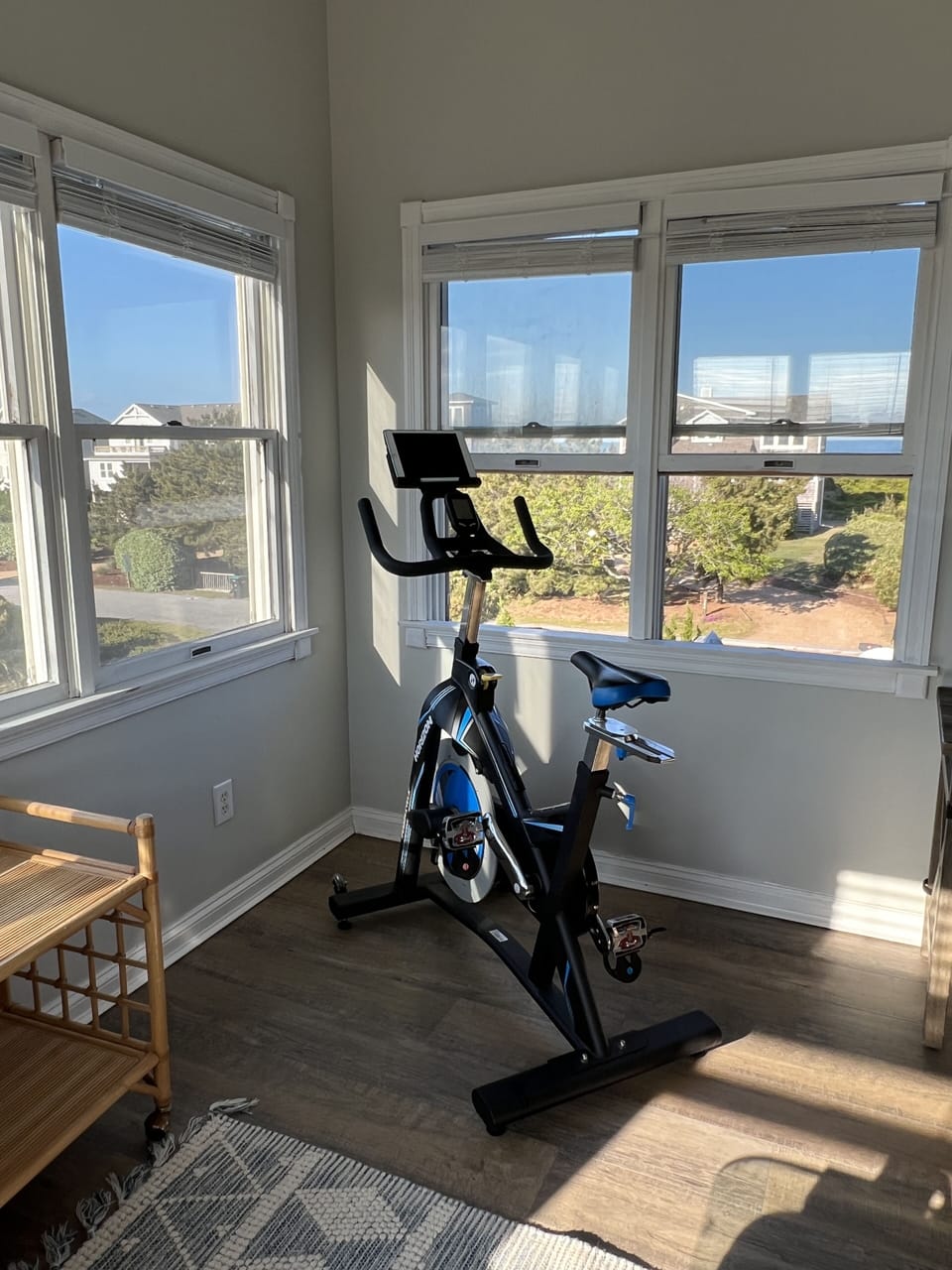 Exercise bike in the loft / office with ocean view
