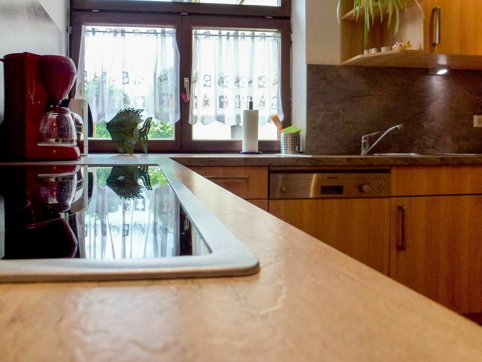 Brown, Kitchen Sink, Countertop, Tap, Sink, Cabinetry, Property, Window, Plant, White