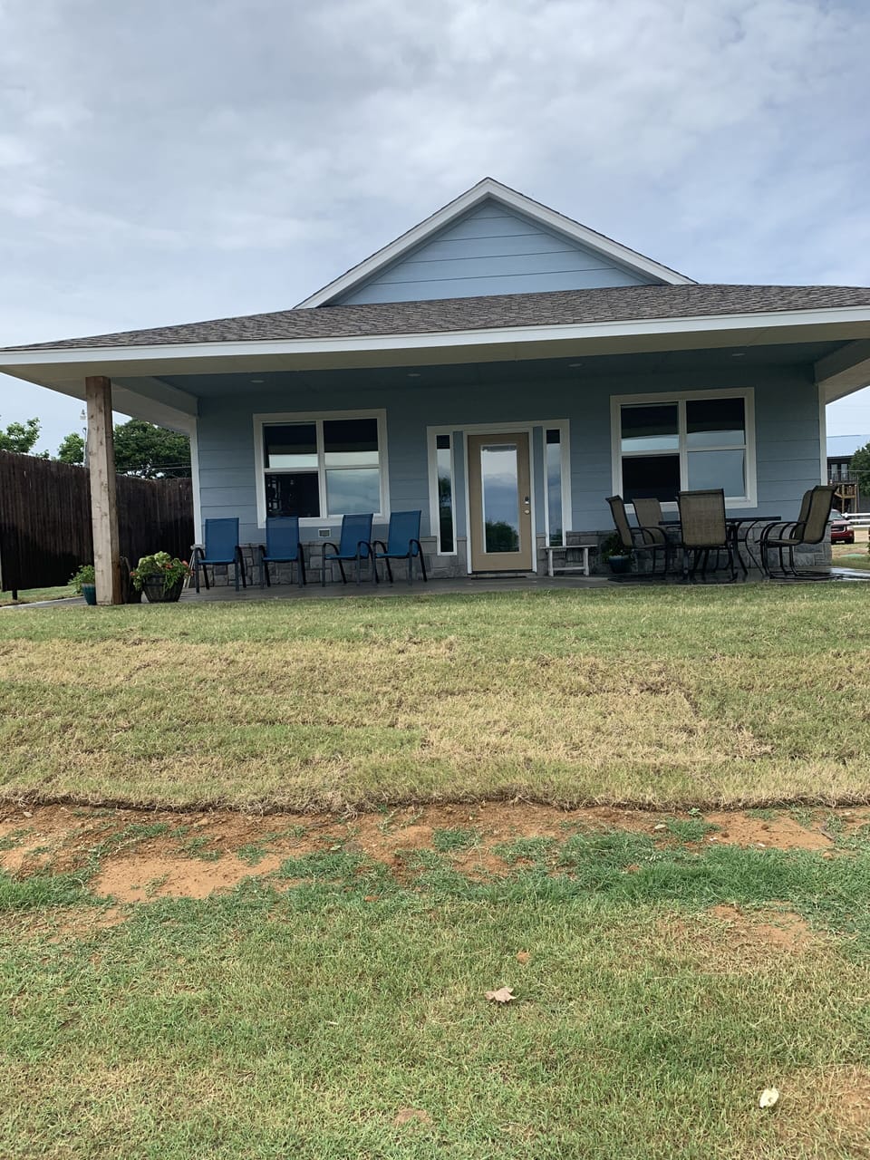Back patio facing the lake