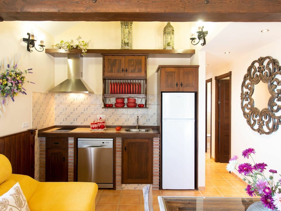 Room, Property, Furniture, Interior Design, Kitchen, Cabinetry, Countertop, Building, House, Yellow