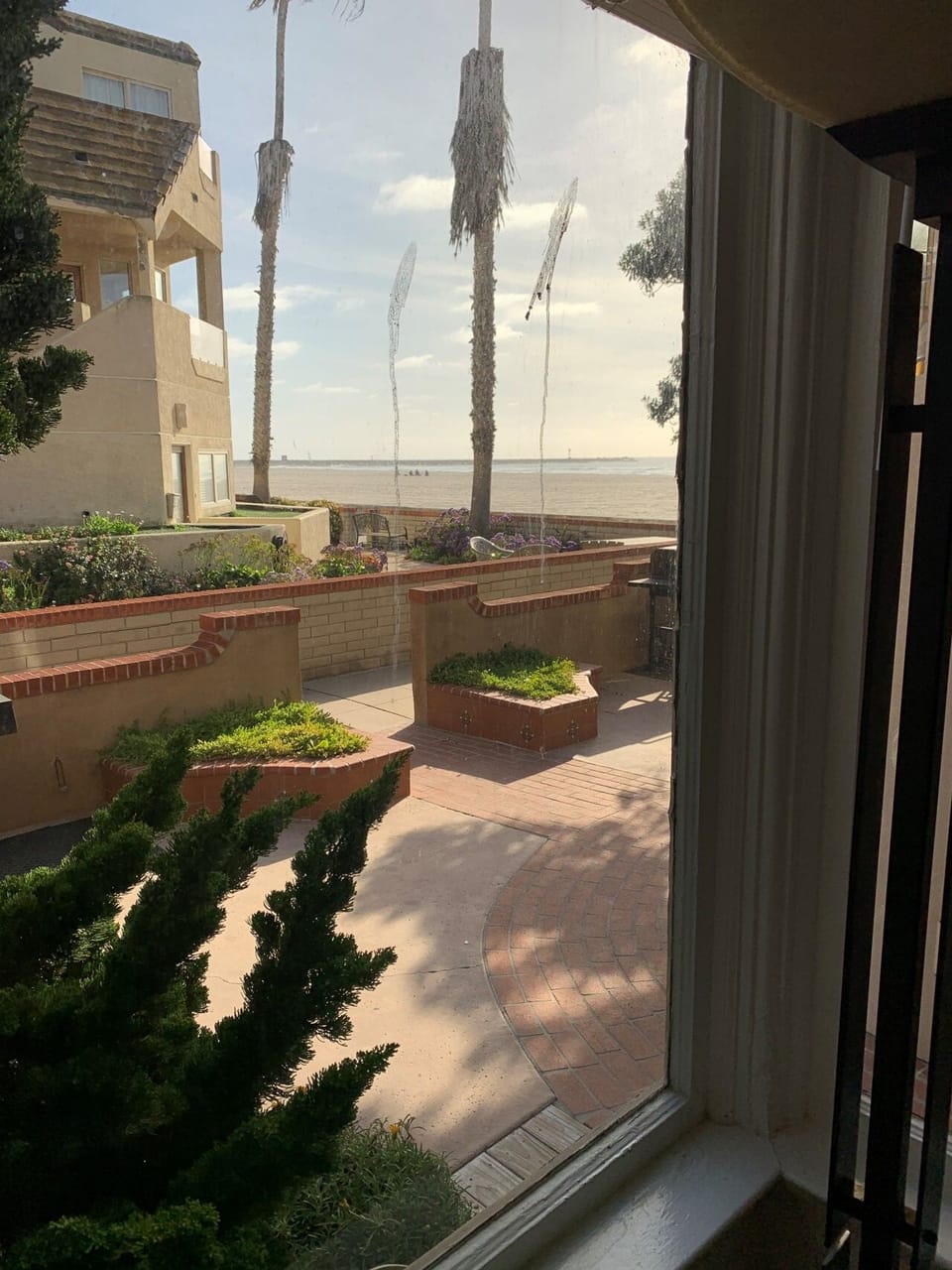 View of beach from living area 