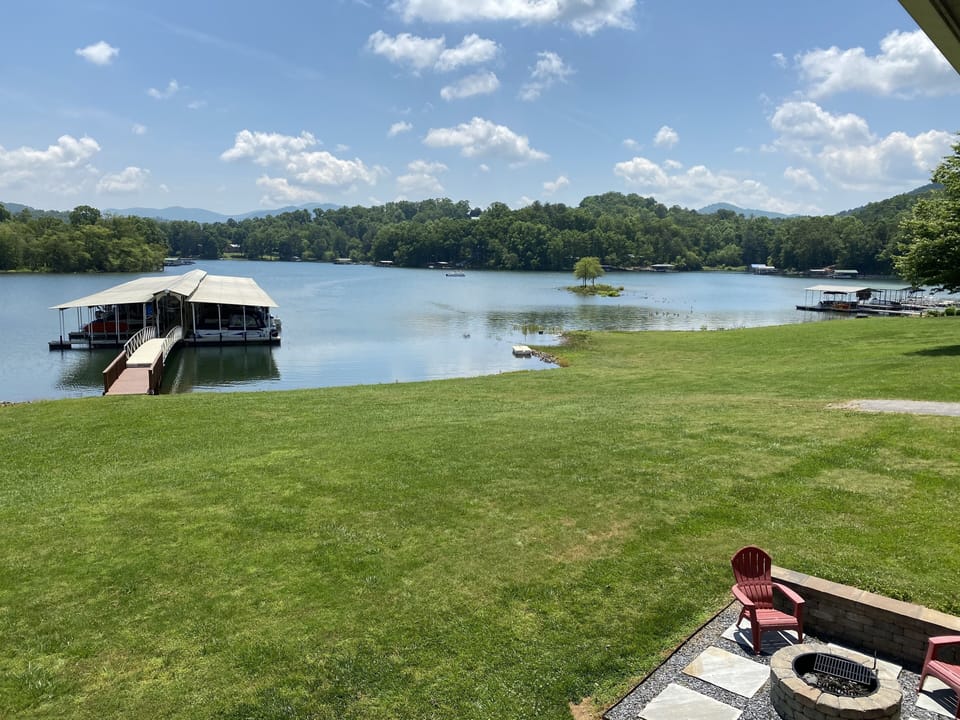 View of Mountains and Lake from porch