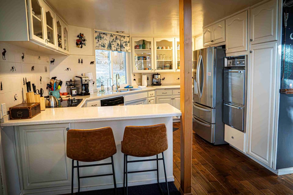 Let the cooking begin in this well equipped kitchen. 