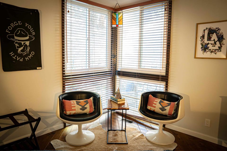 Sitting area in the downstairs bedroom