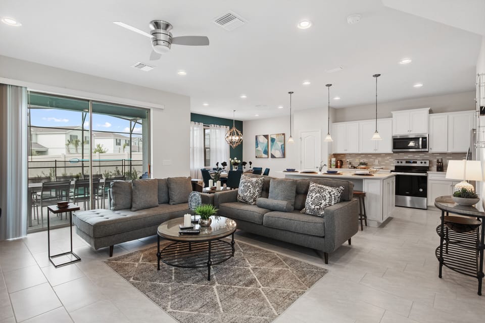 Beautiful living room area with flat screen TV