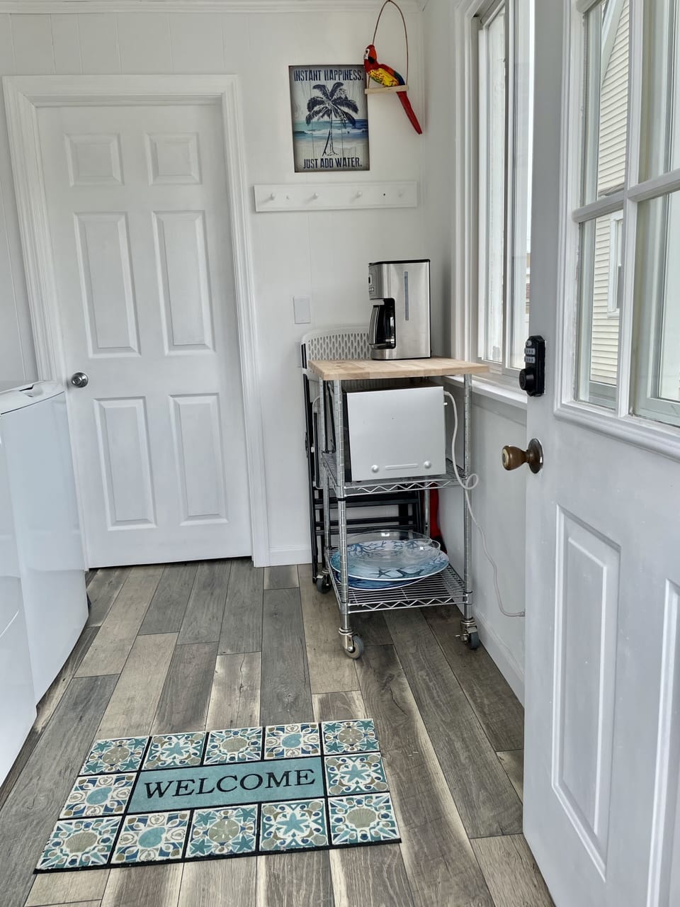 Laundry room/ microwave/ extra coffee pot