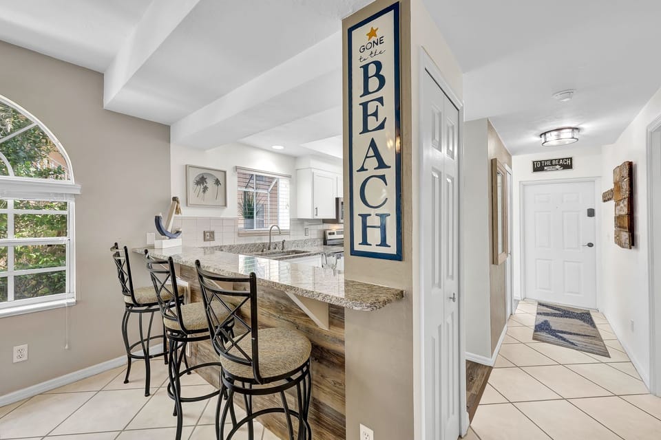 Mingle with your guests at the kitchen island.