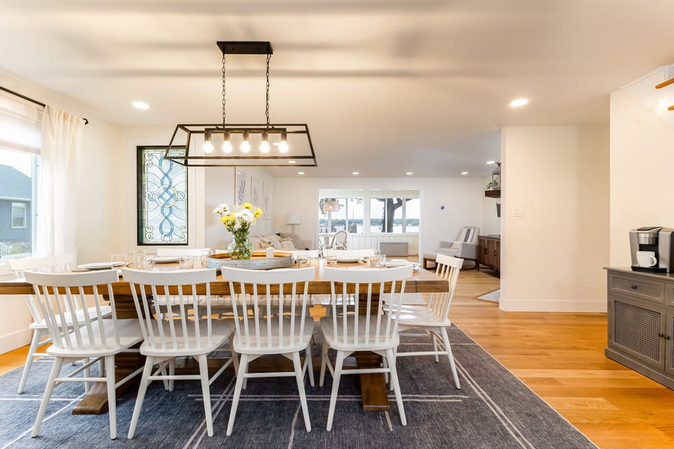 Dining with a View: Share meals while overlooking the scenic backyard.