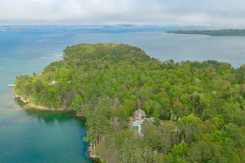 Another gorgeous view of house and island