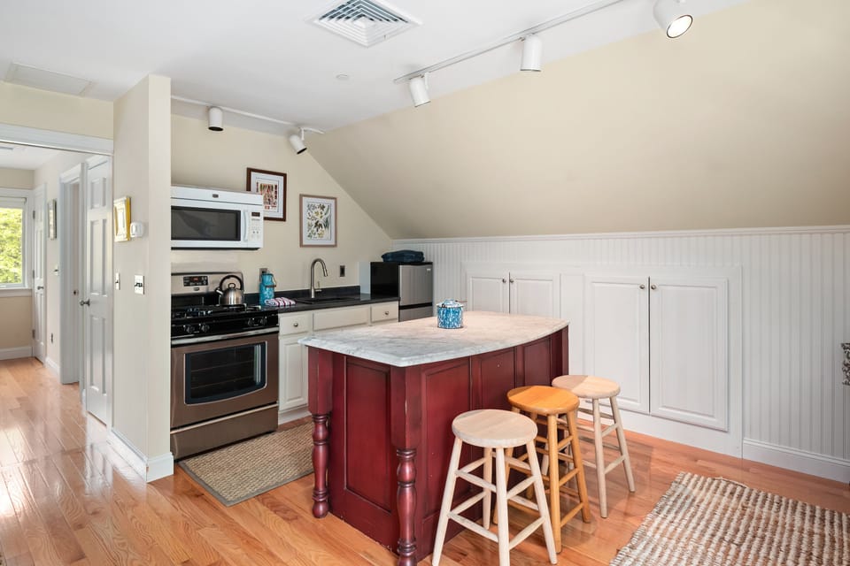 Breakfast bar and kitchen view.