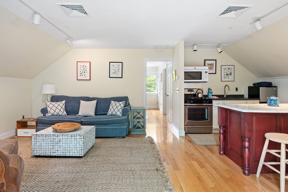 Open concept kitchen and living room.