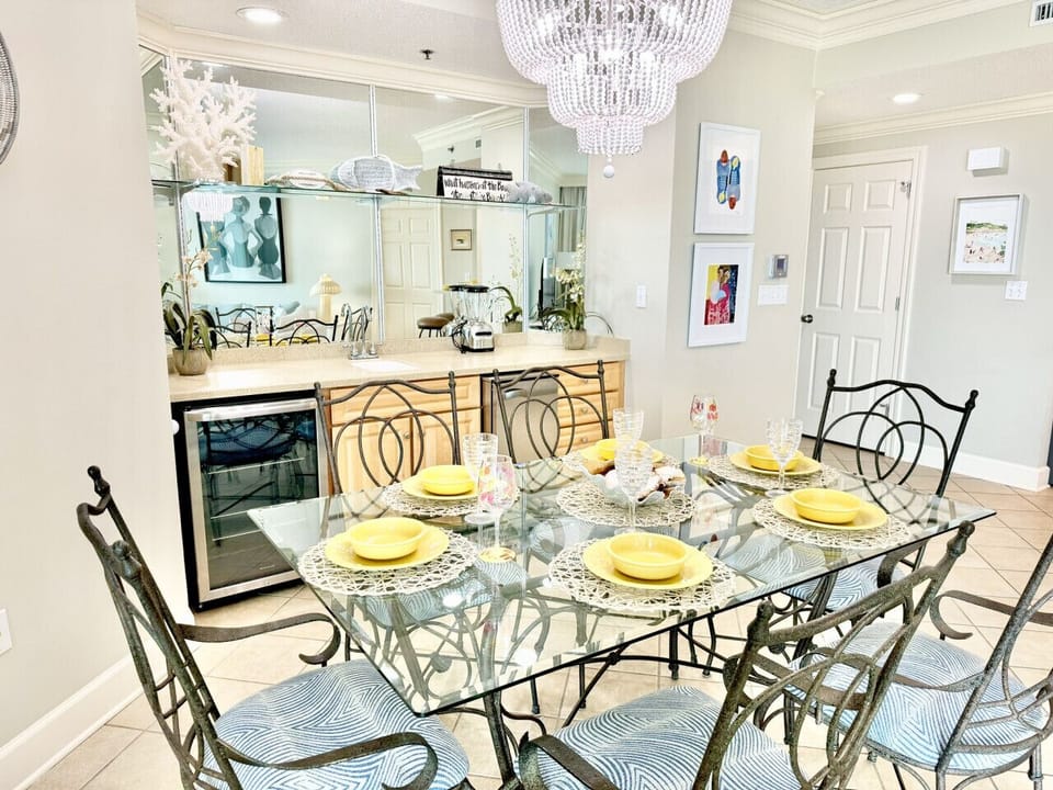 Wet bar located by dining table. Perfect for serving food from.
