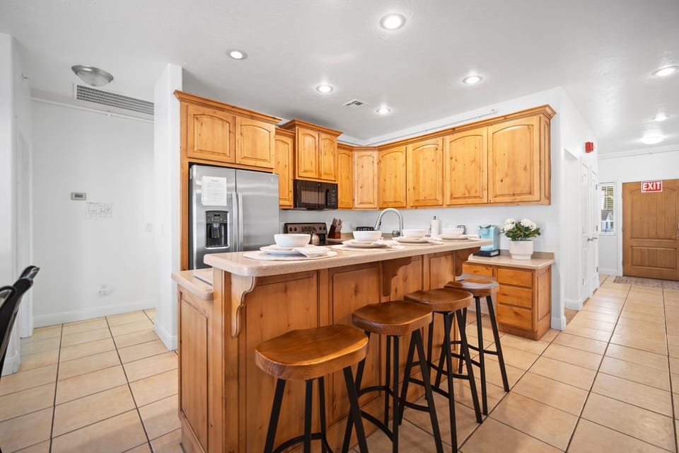 side view of kitchen with Keurig coffee maker