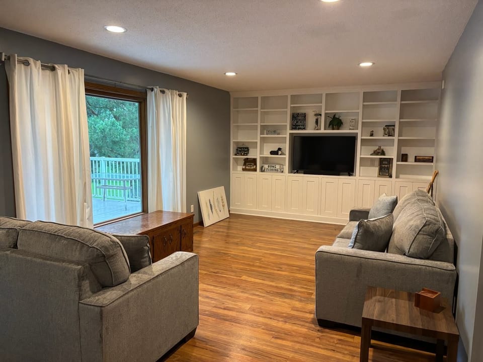Living area with lake views