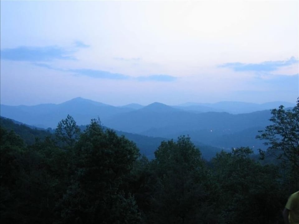 This breath-taking view of the Blue Ridge Mountains is from the back yard!